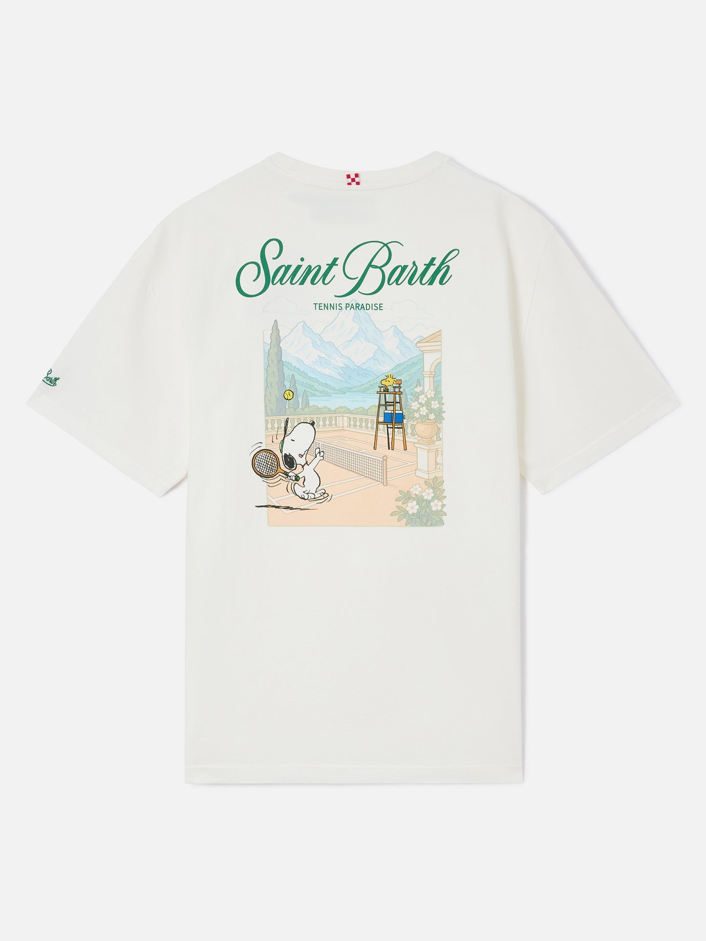 Delmar t-shirt in white with Peanuts Tennis Paradise print