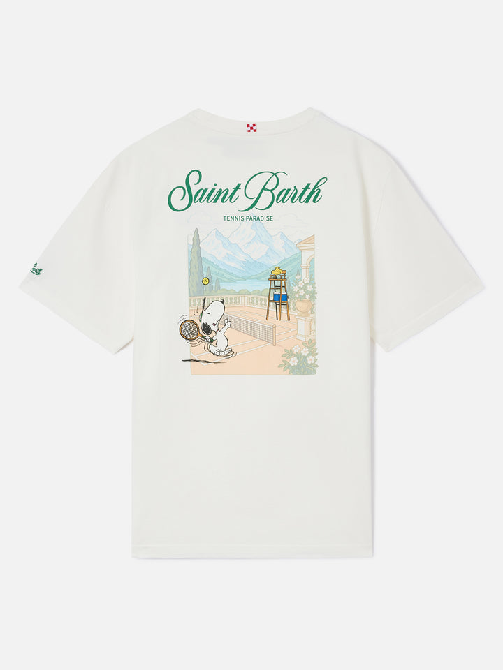 T-shirt Delmar bianca con stampa Peanuts Tennis Paradise