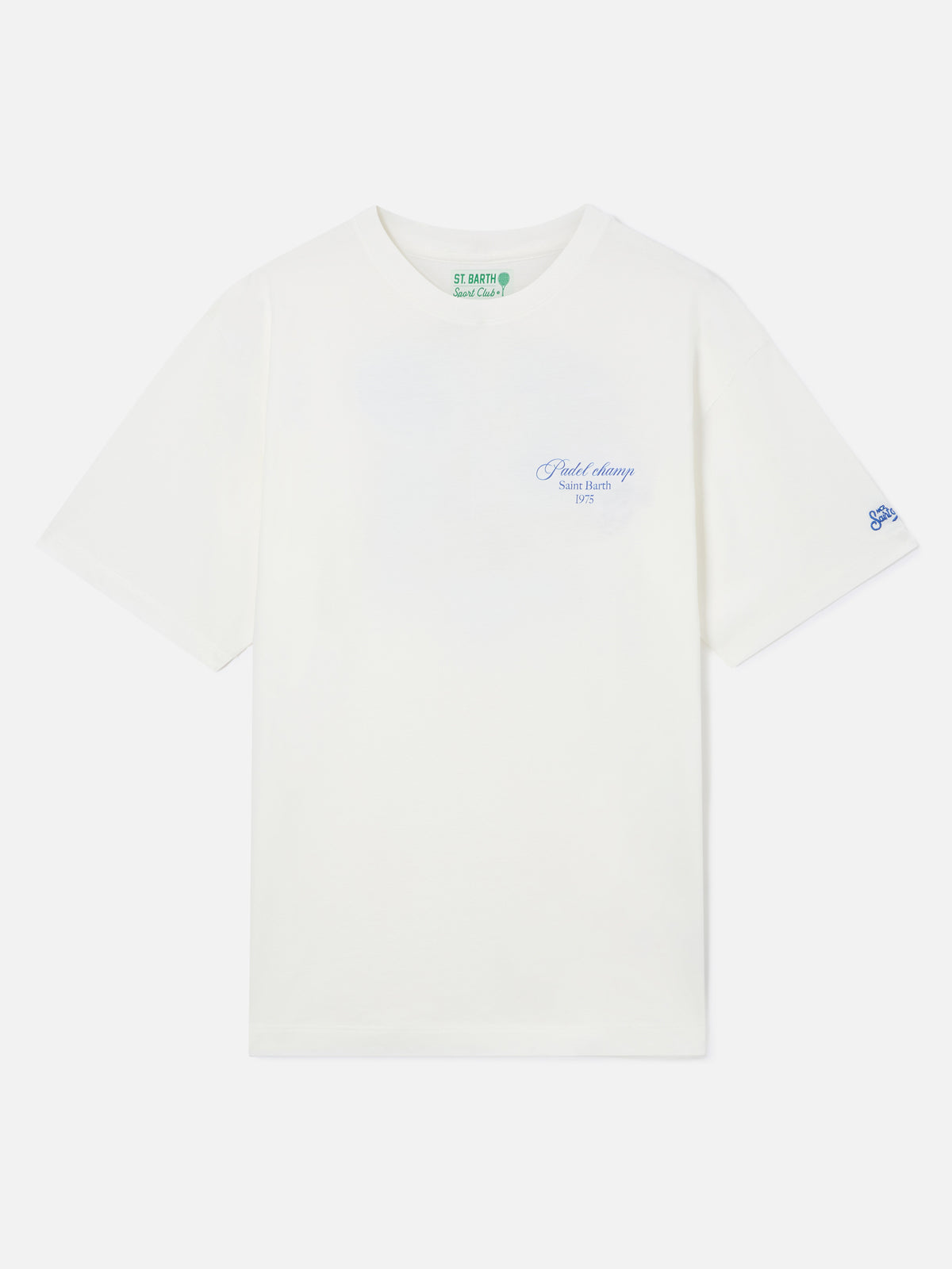 Camiseta oversize de algodón blanco Delmar con estampado de pádel en la espalda 