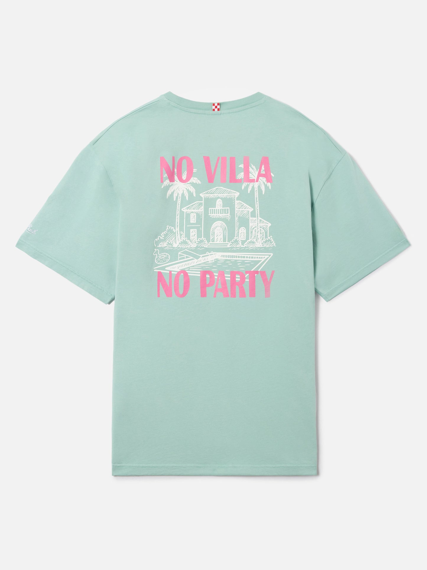 T-shirt Delmar vert avec imprimé No Villa No Party et maxi motif graphique au dos 