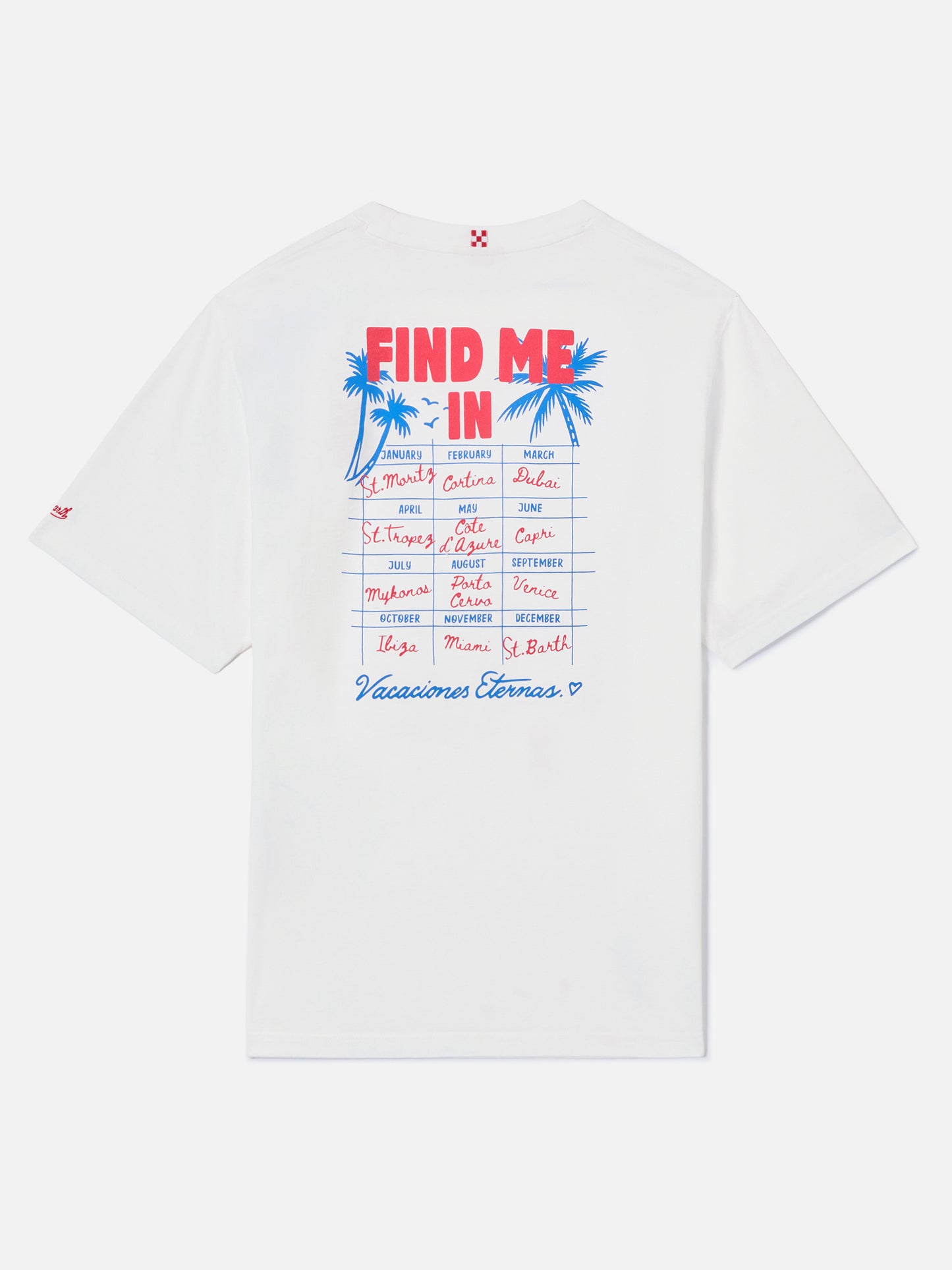 Delmar t-shirt with Find Me in Vacation print and maxi graphic on the back