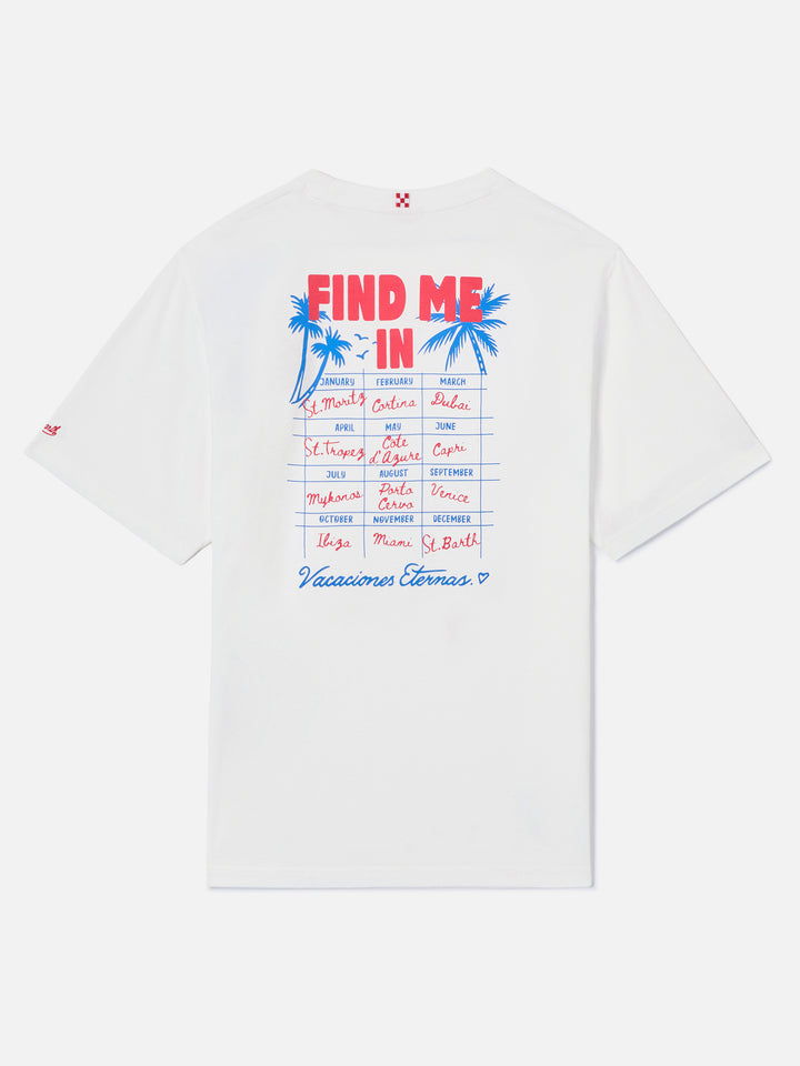 Delmar t-shirt with Find Me in Vacation print and maxi graphic on the back