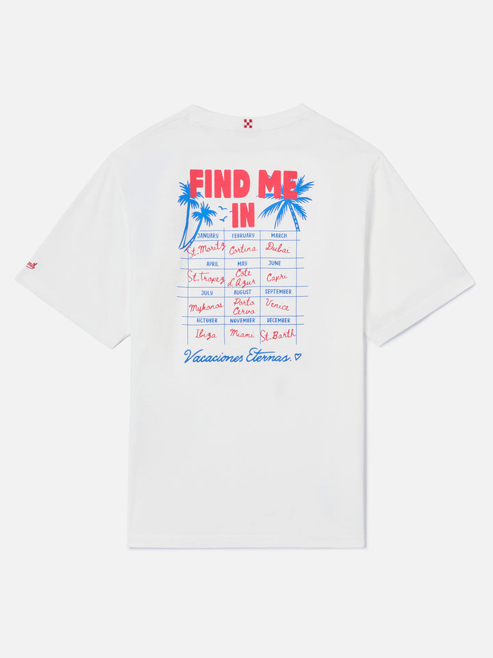 Delmar t-shirt with Find Me in Vacation print and maxi graphic on the back
