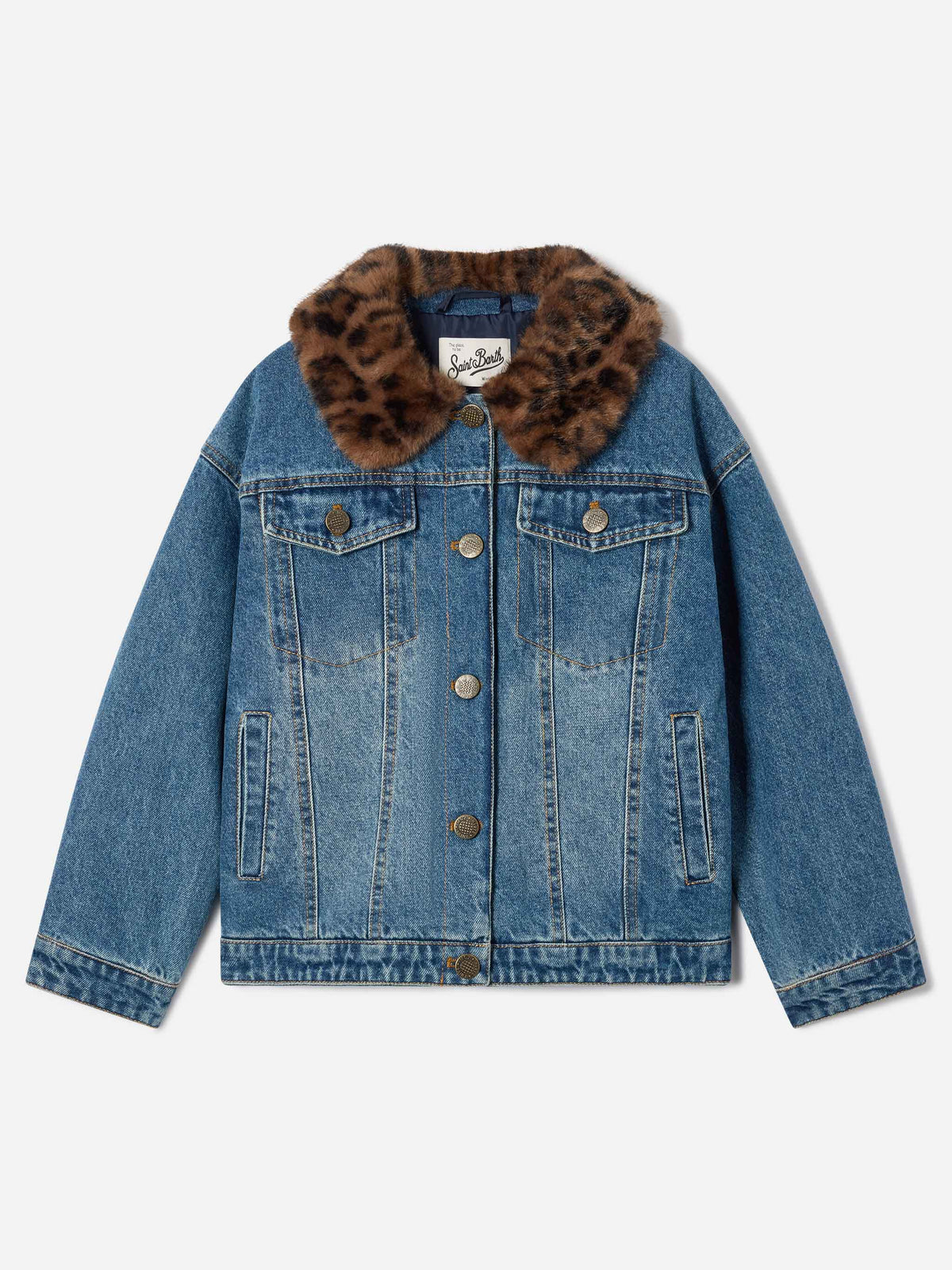 Light blue Dailys denim jacket with faux fur collar