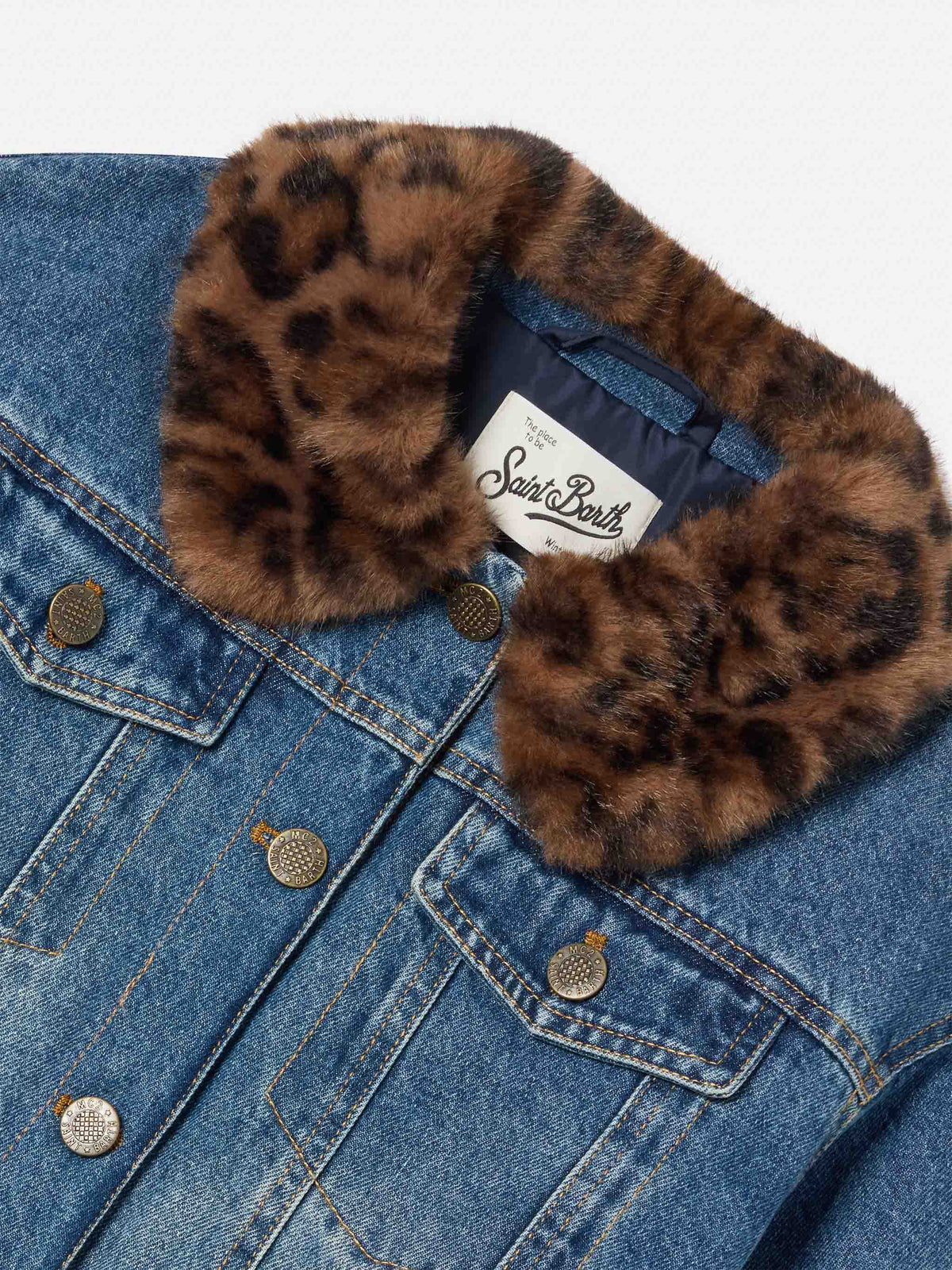 Light blue Dailys denim jacket with faux fur collar