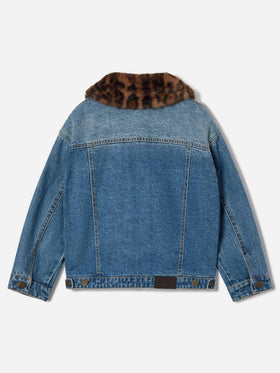Light blue Dailys denim jacket with faux fur collar
