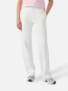 Damen-Jogginghose Deena aus cremeweißem Baumwollfleece