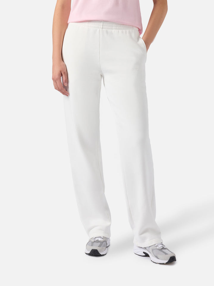 Damen-Jogginghose Deena aus cremeweißem Baumwollfleece
