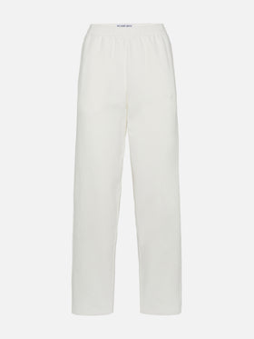 Damen-Jogginghose Deena aus cremeweißem Baumwollfleece