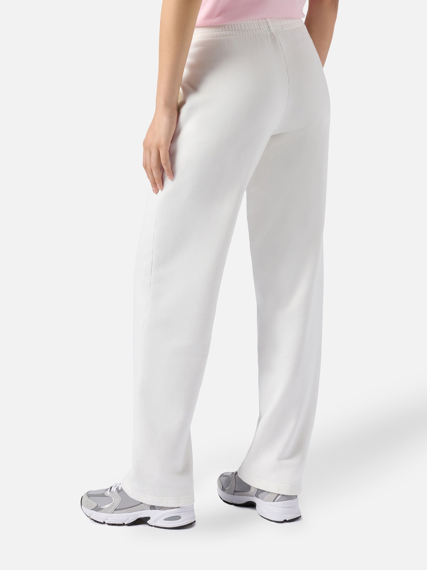 Damen-Jogginghose Deena aus cremeweißem Baumwollfleece