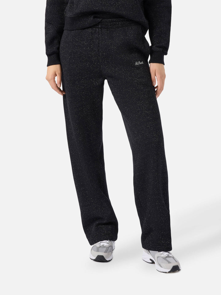 Deena Jogginghose mit geradem Saum aus schwarzem Lurex