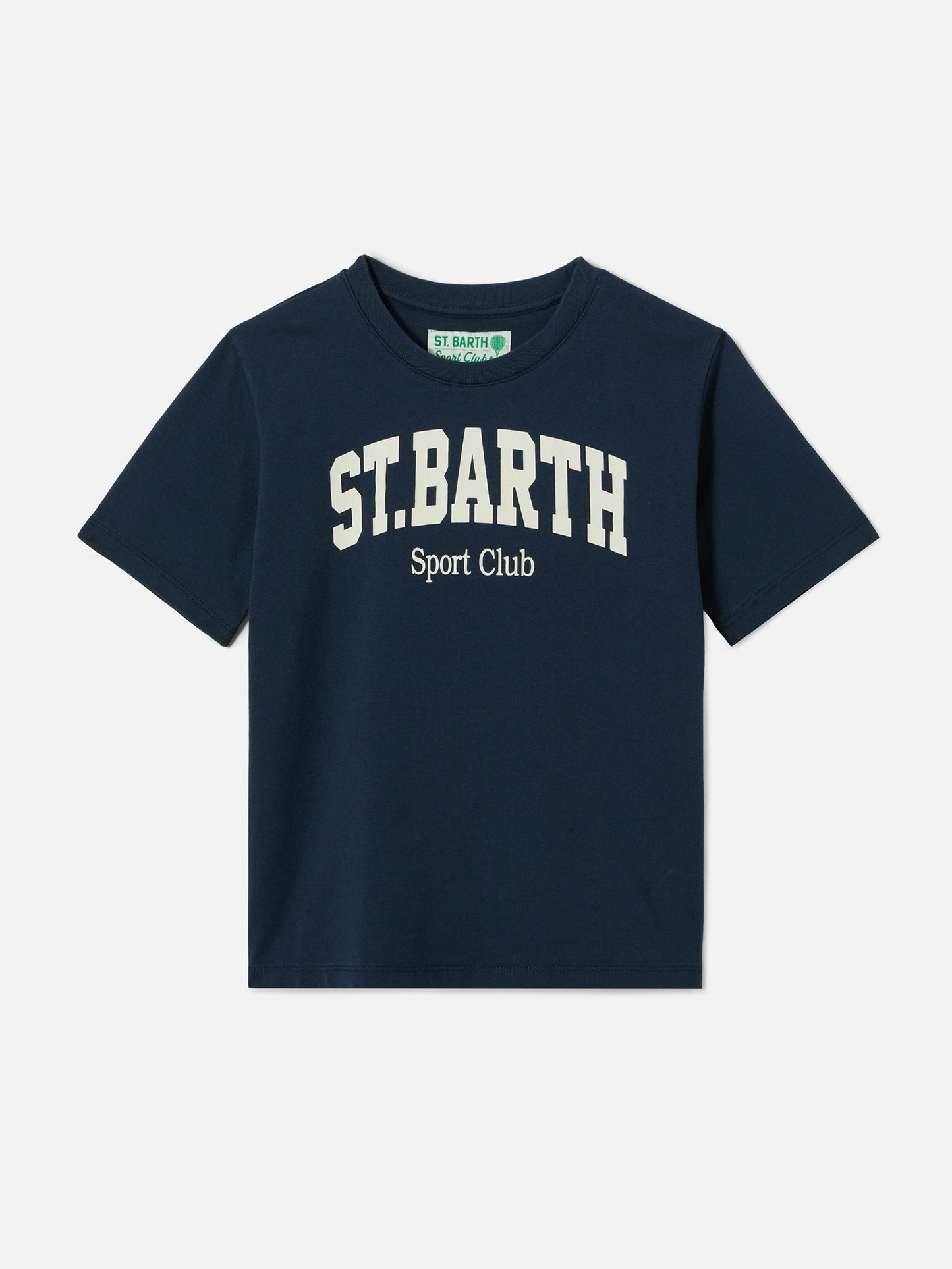 T-shirt Blue Denver Jr en pur coton avec imprimé Sport Club 
