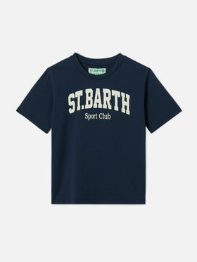 T-shirt Blue Denver Jr en pur coton avec imprimé Sport Club 