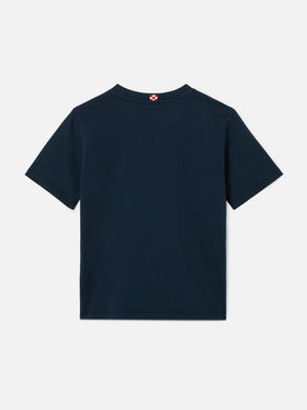 T-shirt Blue Denver Jr en pur coton avec imprimé Sport Club 