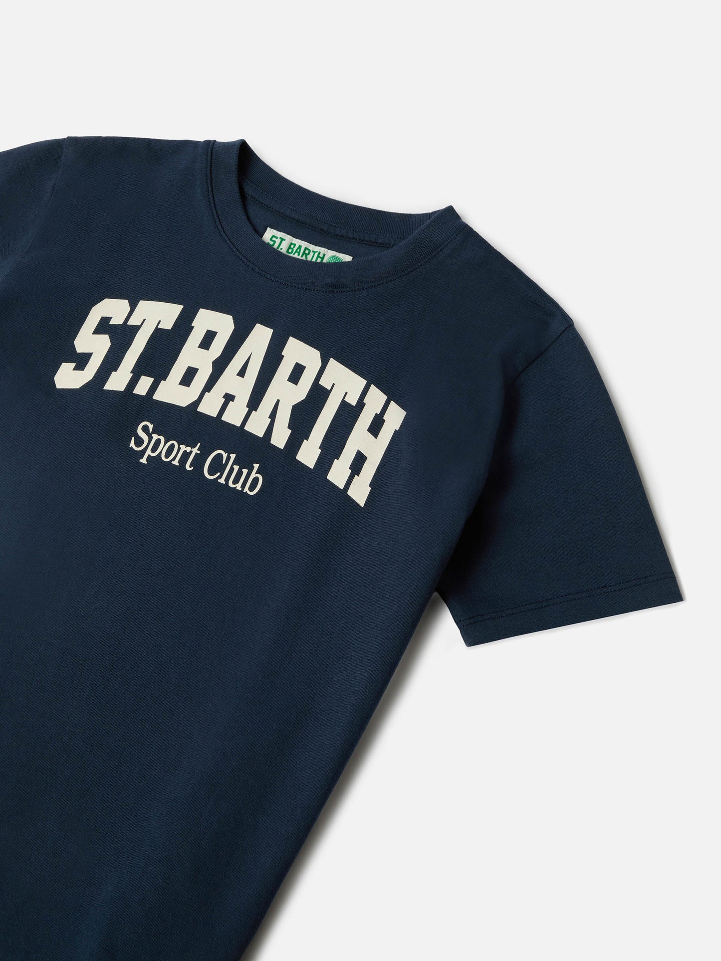 T-shirt Blue Denver Jr en pur coton avec imprimé Sport Club 