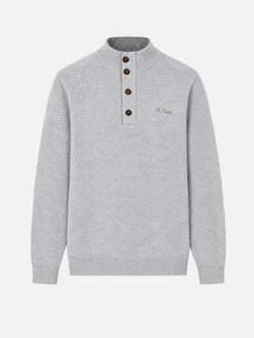 Polo en BLENDED CASHMERE gris clair 