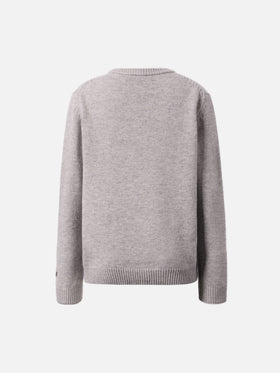Girocollo Douglas in misto cashmere con stampa Woodstock e ricamo Vado dai Nonni | PEANUTS SPECIAL EDITION
