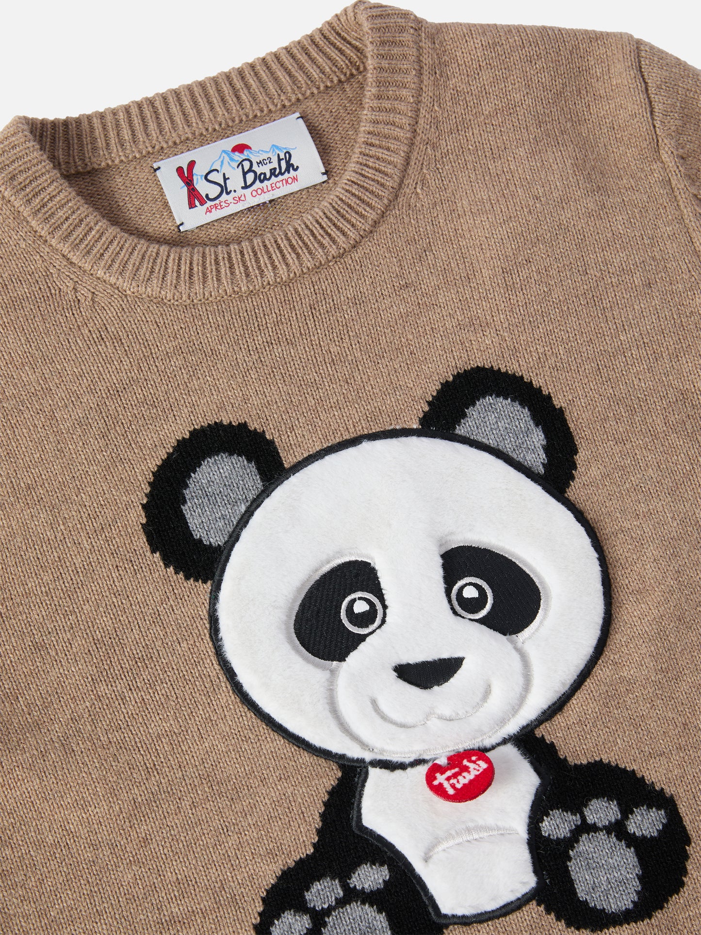 Pullover Douglas aus Kaschmirmischung mit Panda-Trudi-Aufnäher | TRUDI SONDEREDITION