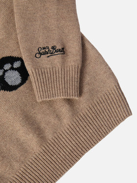 Pullover Douglas aus Kaschmirmischung mit Panda-Trudi-Aufnäher | TRUDI SONDEREDITION