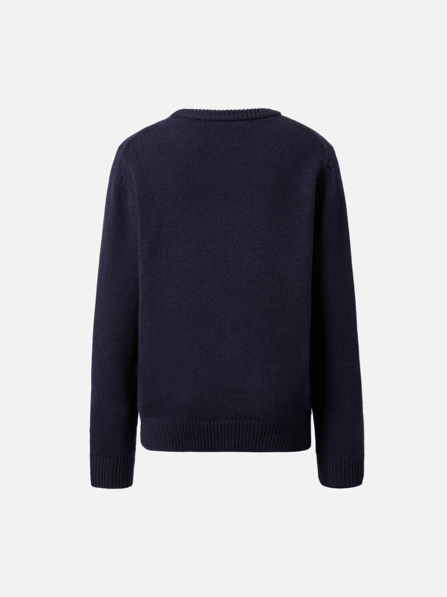 Marineblauer Pullover Douglas mit Tutto la mamma-Jacquard