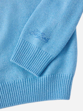 Crewneck Douglas in cashmere blend with Me ne vado dai nonni jacquard