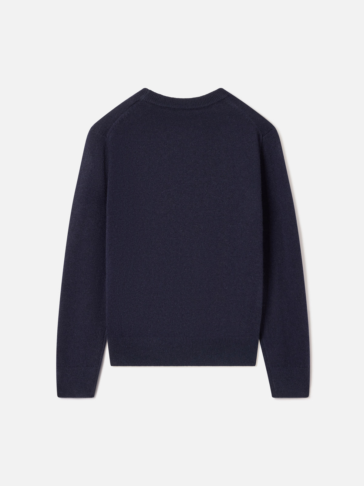 Maille col rond Navy blue Douglas avec intarsia et broderie St. Moritz | Special edition 