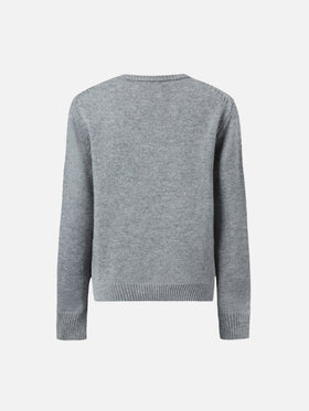 Girocollo Douglas in misto cashmere con patch Leone Trudi | TRUDI SPECIAL EDITION