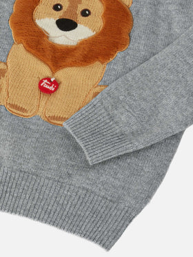 Girocollo Douglas in misto cashmere con patch Leone Trudi | TRUDI SPECIAL EDITION