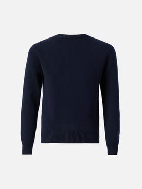 Crewneck Douglas in cashmere blend with Orso Trudi patch | TRUDI SPECIAL EDITION