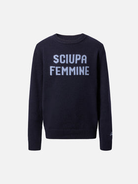 Crewneck Douglas in cashmere blend with Sciupa Femmine jacquard