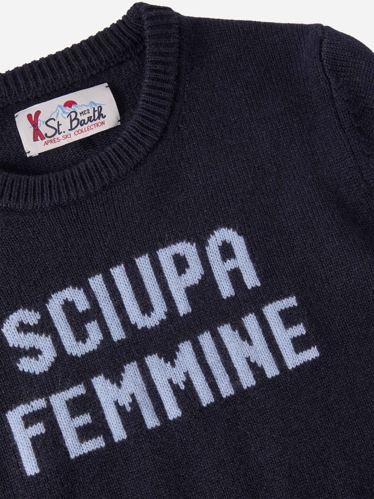 Crewneck Douglas in cashmere blend with Sciupa Femmine jacquard