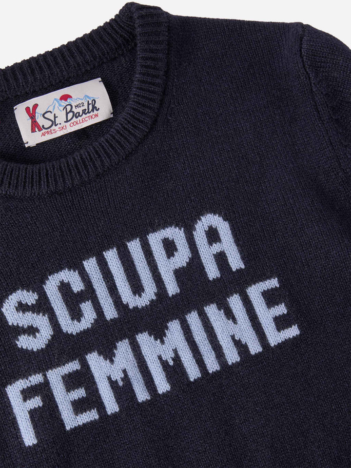 Crewneck Douglas in cashmere blend with Sciupa Femmine jacquard