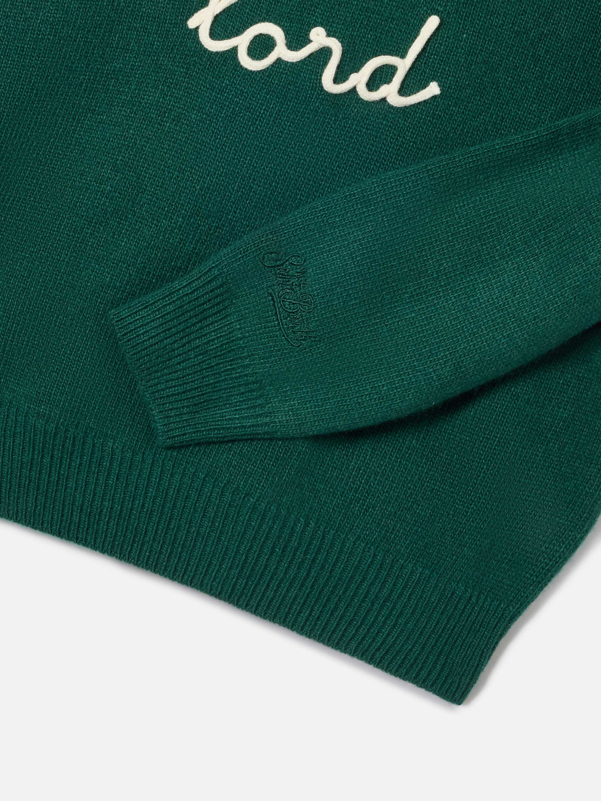 Jersey de punto con cuello redondo Green Douglas con bordado Piccolo Lord 