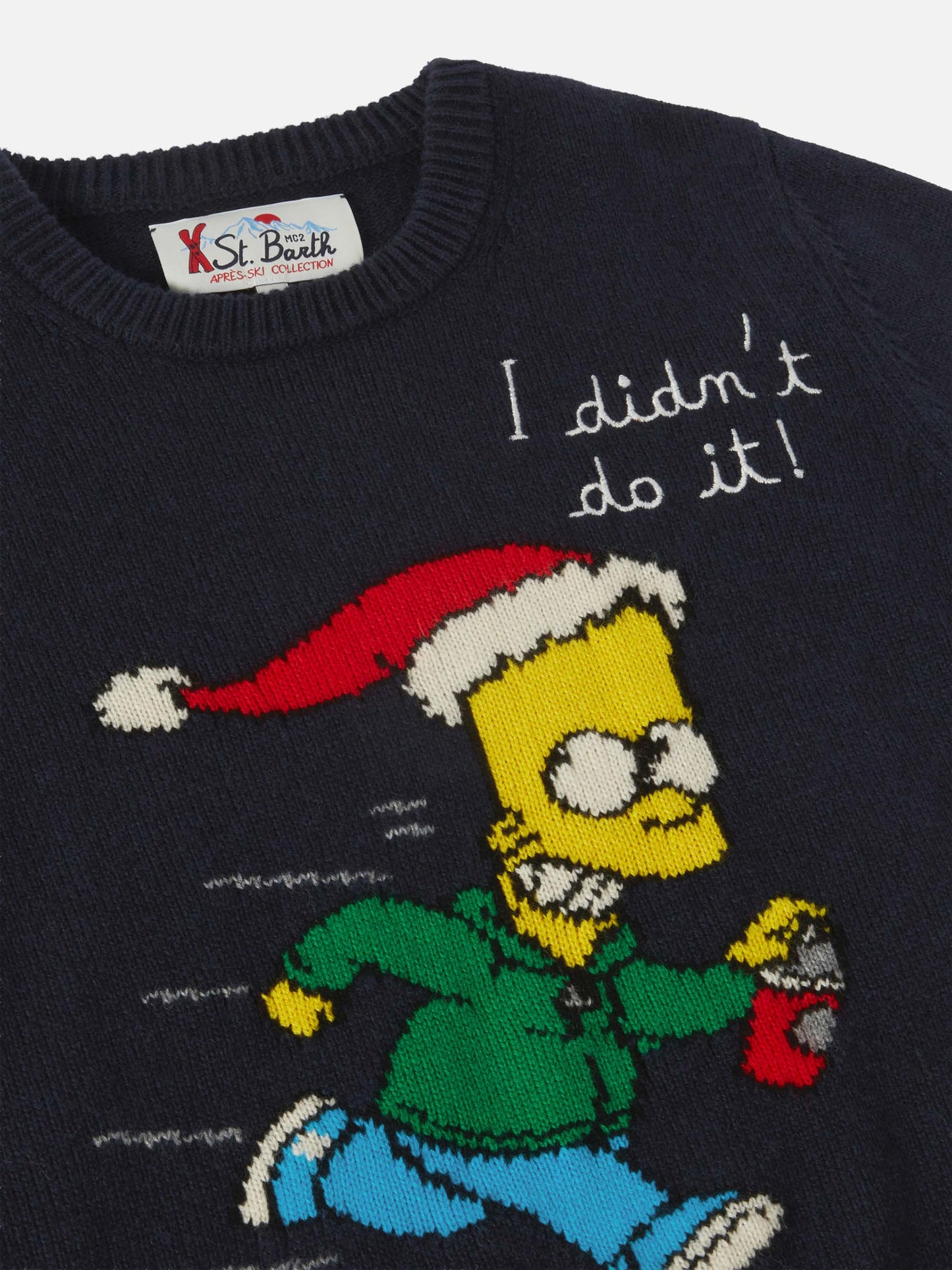 Douglas-Rundhalsausschnitt mit Barth-Simpson-Jacquardmuster und Stickerei | DIE SIMPSON-SONDEREDITION