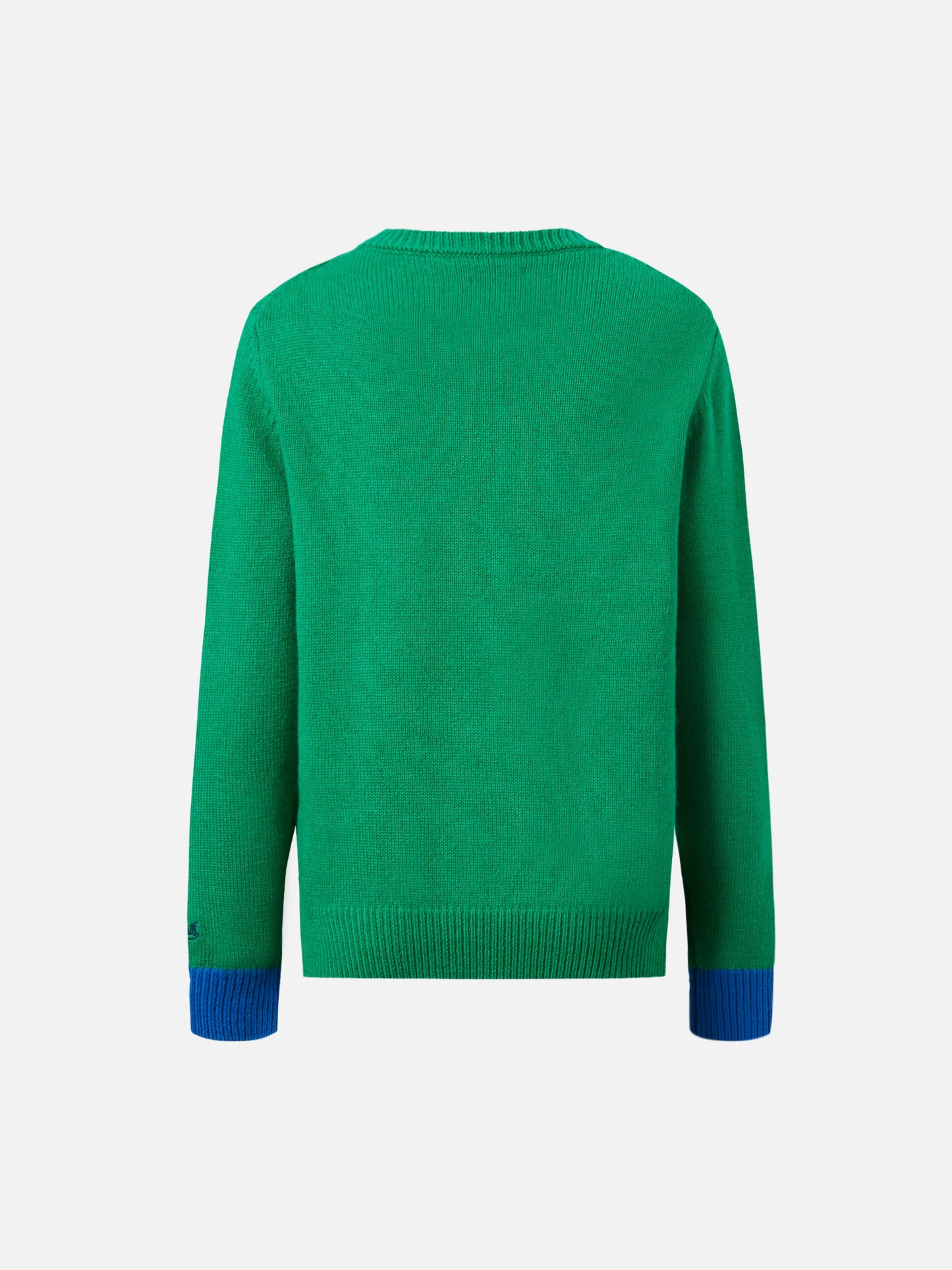 Grüner Douglas-Pullover mit Rundhalsausschnitt und „Out of School“-Stickerei