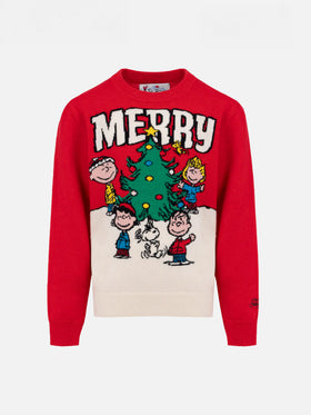 Roter Rundhalspullover Douglas mit Penauts-Print | SNOOPY PEANUTS SPECIAL EDITION