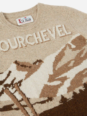 Douglas-Rundhalsausschnitt mit Courchevel-Postkartenjacquard
