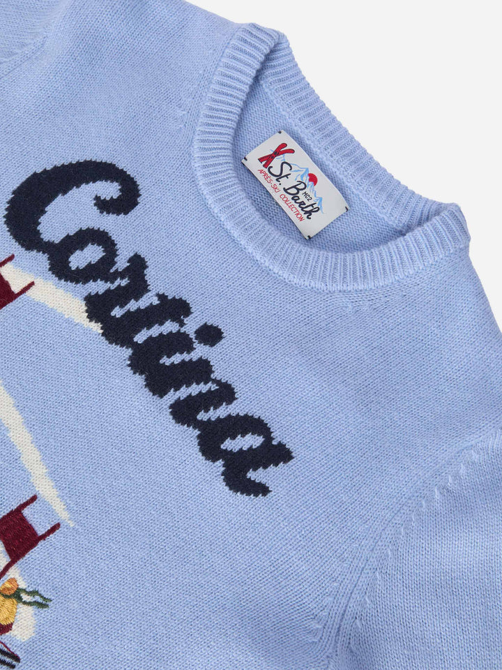 Crewneck Douglas in cashmere blend with Cortina jacquard