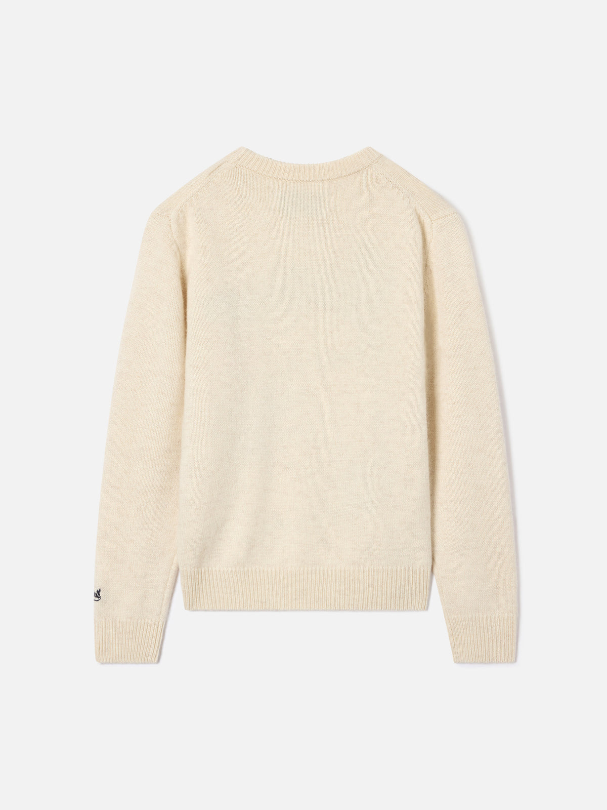 Pull col rond en maille crème Douglas avec intarsia Cortina 