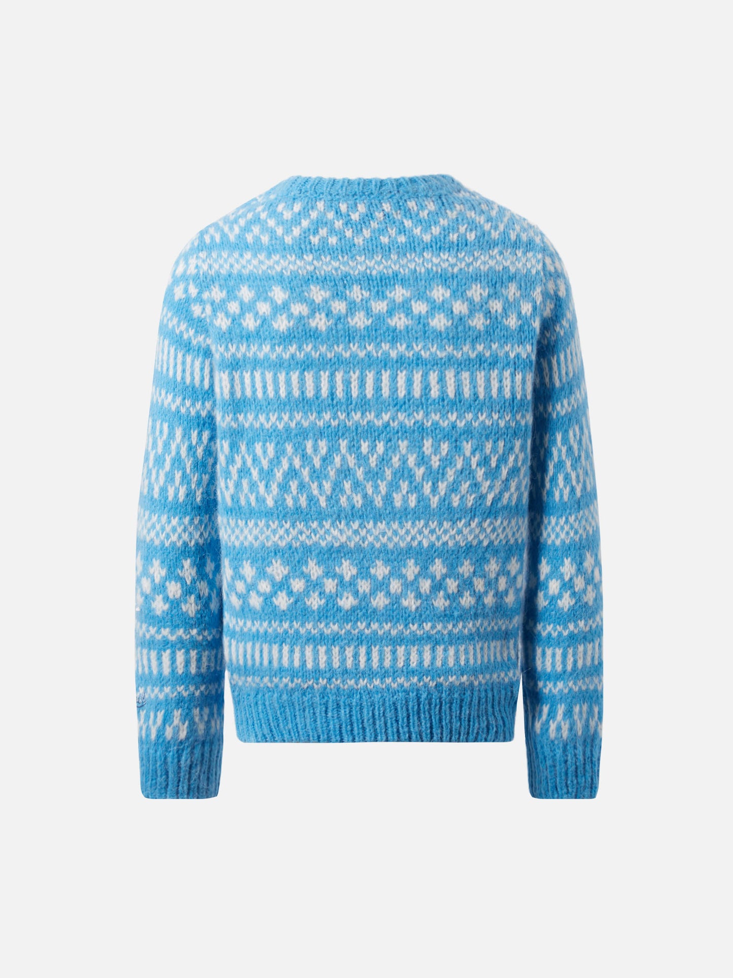 Hellblaues Douglas Soft-Shirt mit Rundhalsausschnitt und Prince of Chalet-Stickerei