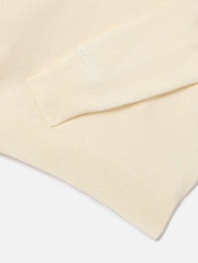 Maglia girocollo Douglas Light panna in misto lana e cashmere con intarsio Paperino | Special edition