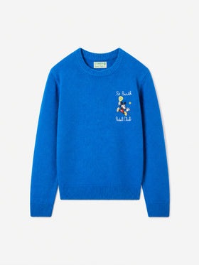 Girocollo bluette Douglas Light con ricamo Topolino | Special Edition