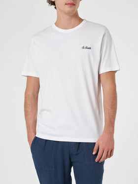 Man white cotton jersey t-shirt Dover with St. Barth embroidery - MC2 Saint Barth
