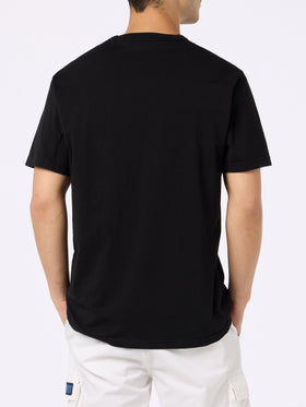Man black cotton jersey t-shirt Dover with St. Barth embroidery - MC2 Saint Barth