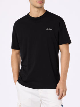 Man black cotton jersey t-shirt Dover with St. Barth embroidery - MC2 Saint Barth