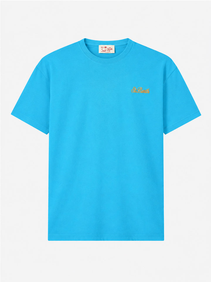 Light blue Dover T-shirt with palm logo embroidery