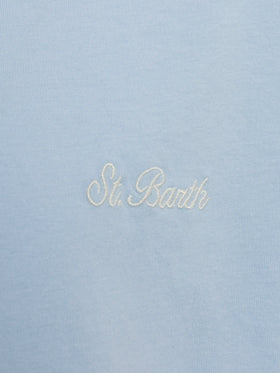 Light blue cotton jersey t-shirt Dover with St. Barth embroidery - MC2 Saint Barth