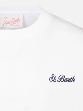 White cotton jersey t-shirt Dover with St. Barth embroidery - MC2 Saint Barth