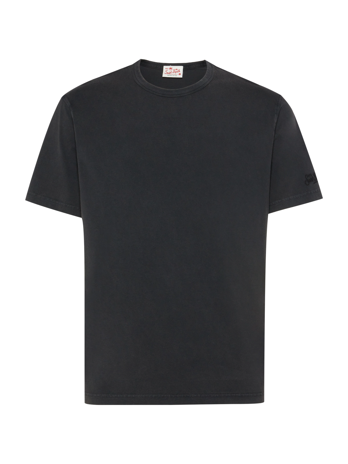 Schwarzes T-Shirt Dover aus Bio-Baumwolljersey mit St. Barth-Stickerei
