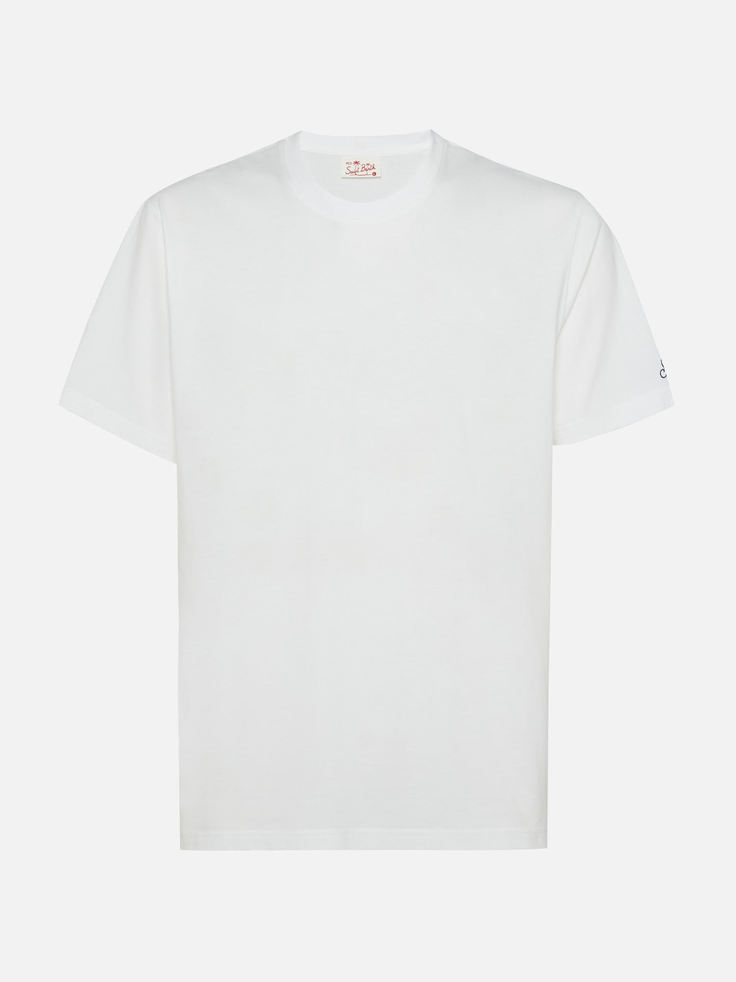 Weißes Baumwolljersey-T-Shirt Dover mit St. Barth-Stickerei